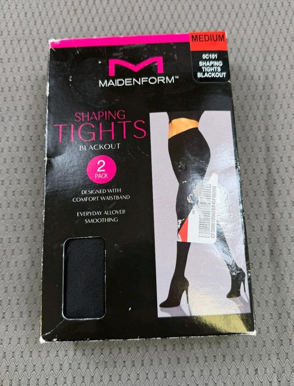 Lot of 2 New Maidenform Black Shaping Tights Blackout Size Medium